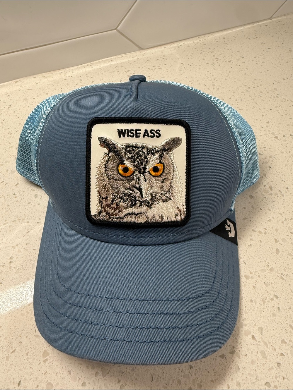 Goorin Bros The Farm Blue Farmer Style SnapBack Cap Hat Wise Ass Owl